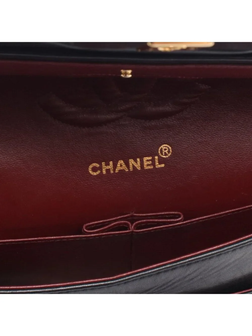 Chanel Shoulder Bag Quilted Double Flap Black Lambskin Chain
